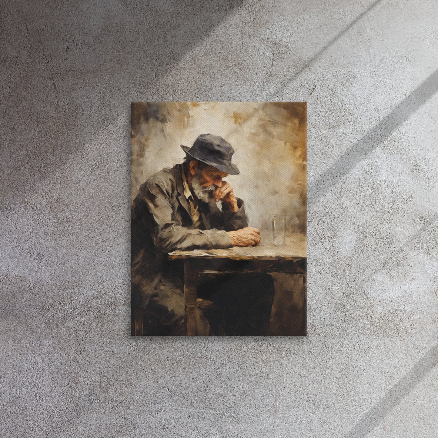 Artguilty 4011 - The Man With An Empty Glass - Canvas 18"x24"