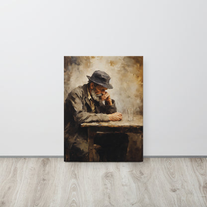 Artguilty 4011 - The Man With An Empty Glass - Canvas 18"x24"