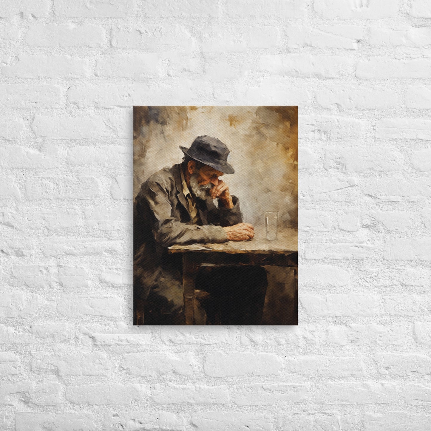 Artguilty 4011 - The Man With An Empty Glass - Canvas 18"x24"