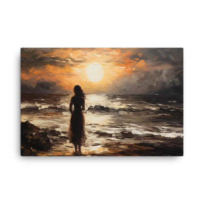 Artguilty 1011 - The Girl With The Setting Sun - Claude Monet - Canvas 36"x24"