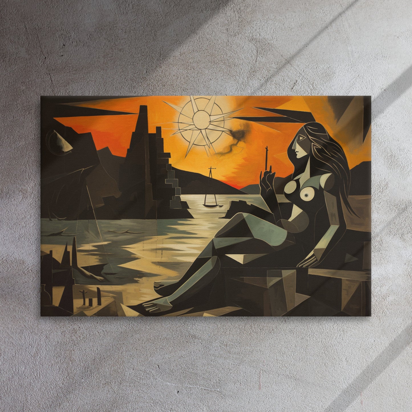 Artguilty 1021 - The Girl With The Setting Sun - Pablo Picasso - Canvas 36"x24"