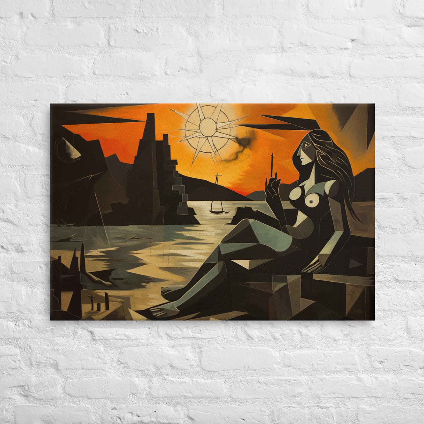 Artguilty 1021 - The Girl With The Setting Sun - Pablo Picasso - Canvas 36"x24"