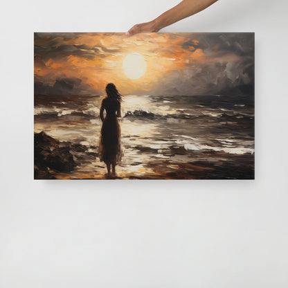 Artguilty 1011 - The Girl With The Setting Sun - Claude Monet - Canvas 36"x24"