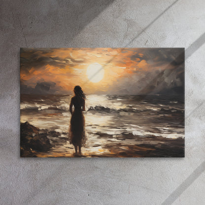 Artguilty 1011 - The Girl With The Setting Sun - Claude Monet - Canvas 36"x24"