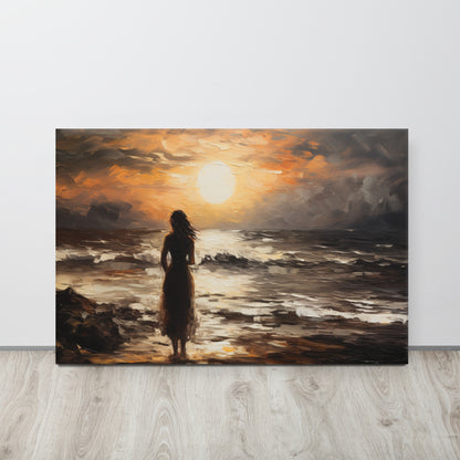 Artguilty 1011 - The Girl With The Setting Sun - Claude Monet - Canvas 36"x24"