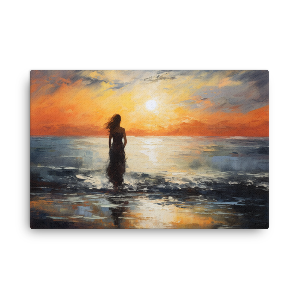 Artguilty 1012 - The Girl With The Setting Sun - Claude Monet - Canvas 36"x24"