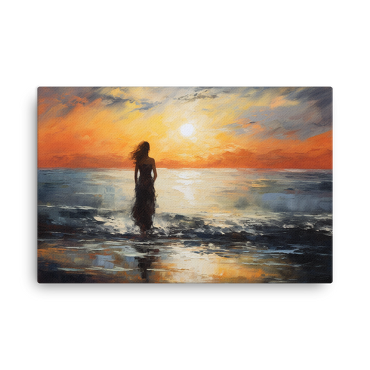 Artguilty 1012 - The Girl With The Setting Sun - Claude Monet - Canvas 36"x24"