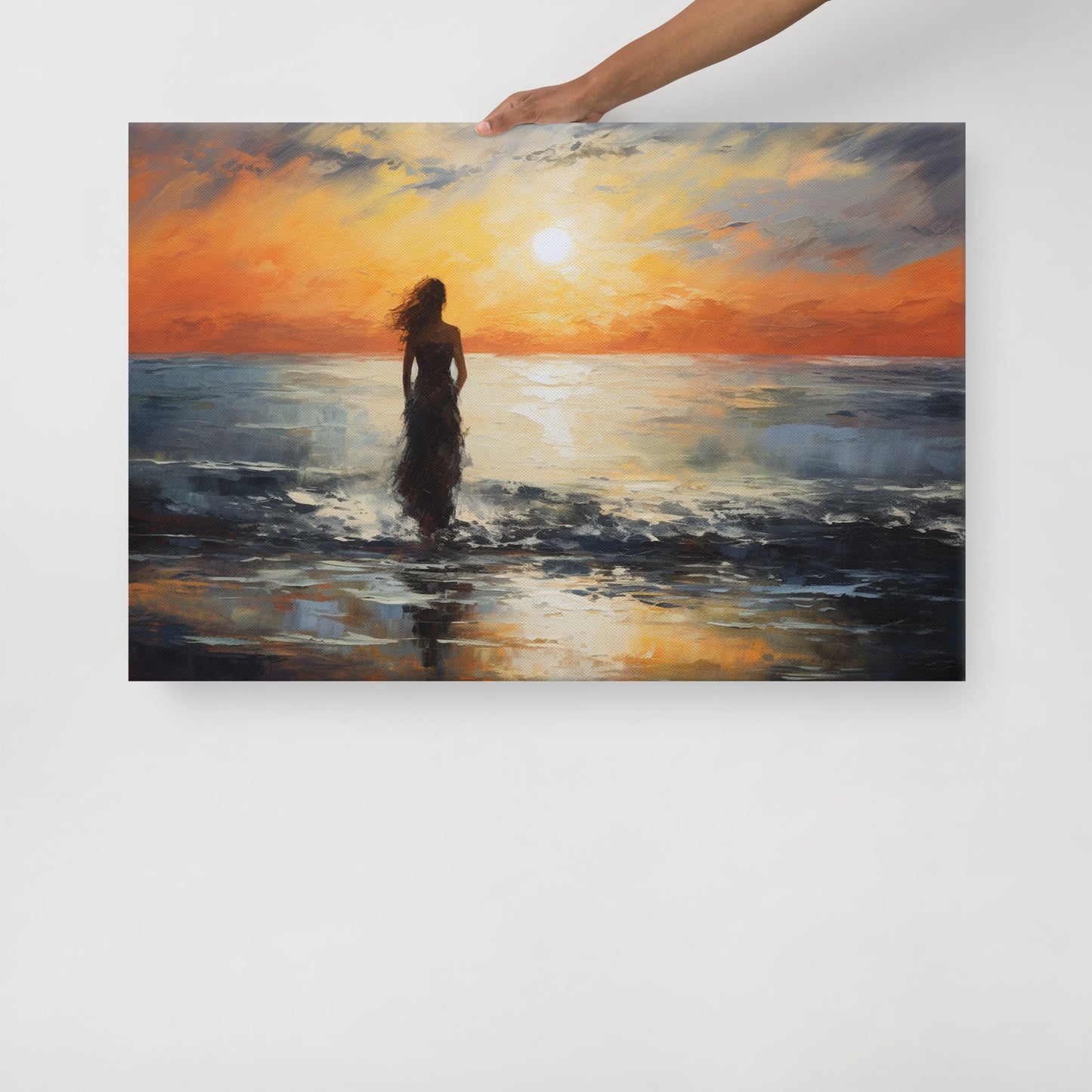 Artguilty 1012 - The Girl With The Setting Sun - Claude Monet - Canvas 36"x24"