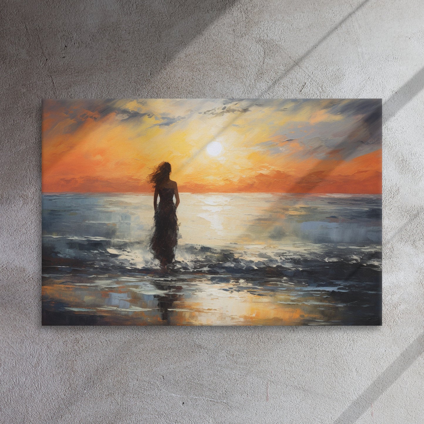 Artguilty 1012 - The Girl With The Setting Sun - Claude Monet - Canvas 36"x24"