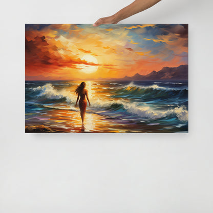 Artguilty 1041 - The Girl With The Setting Sun - Leonid Afremov - Canvas 36"x24"