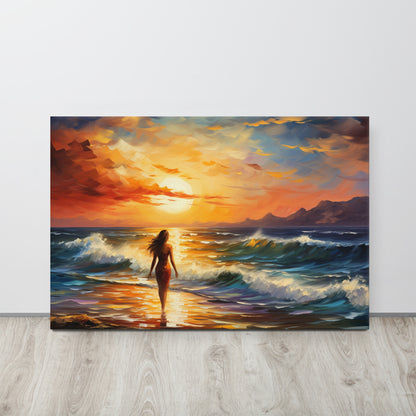 Artguilty 1041 - The Girl With The Setting Sun - Leonid Afremov - Canvas 36"x24"