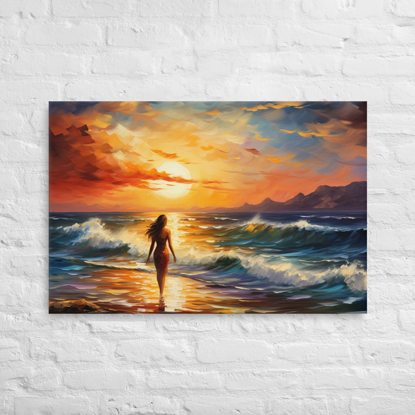 Artguilty 1041 - The Girl With The Setting Sun - Leonid Afremov - Canvas 36"x24"